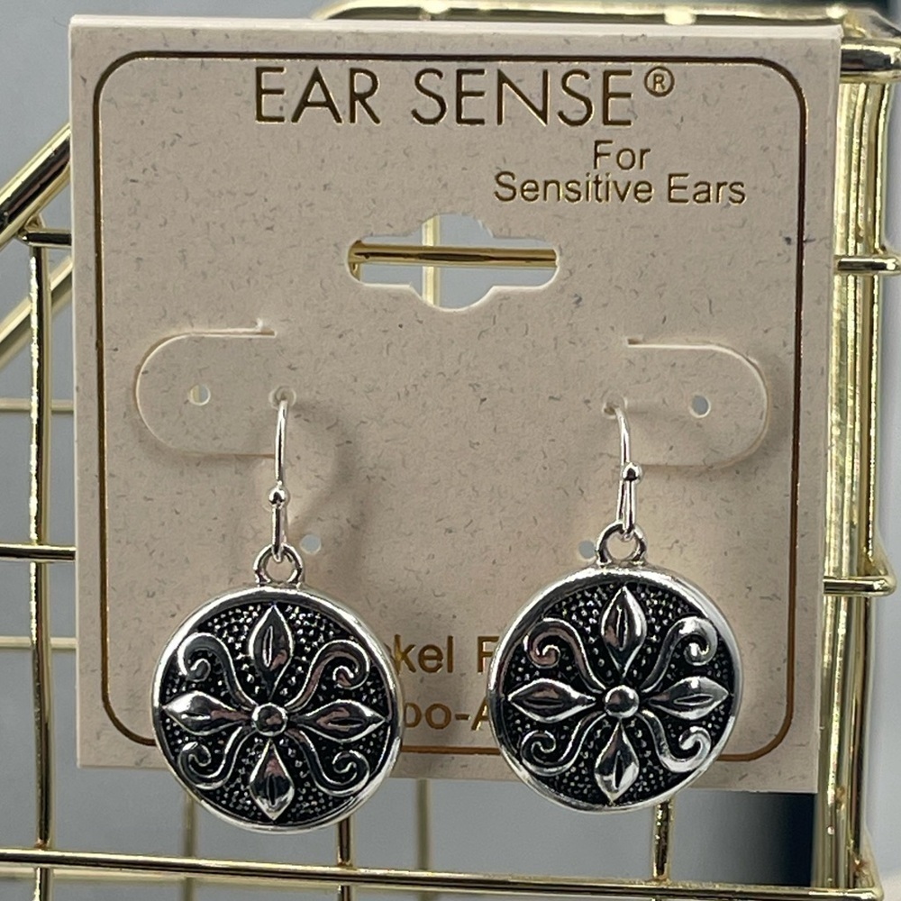 Ear Sense NWT silver toned boho dangle drop earrings